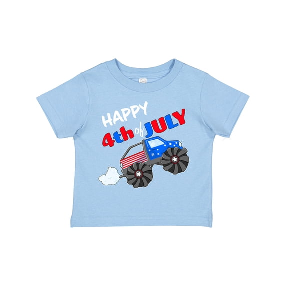 Inktastic Happy Fourth of July Monster Truck Boys or Girls Toddler T-Shirt