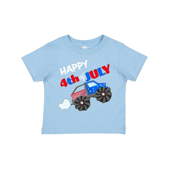 Inktastic Happy Fourth of July Monster Truck Boys or Girls Toddler T-Shirt