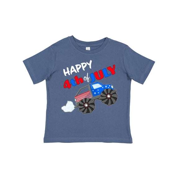 Inktastic Happy Fourth of July Monster Truck Boys or Girls Toddler T-Shirt