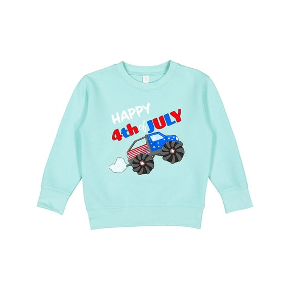 Inktastic Happy Fourth of July Monster Truck Toddler Sweatshirt