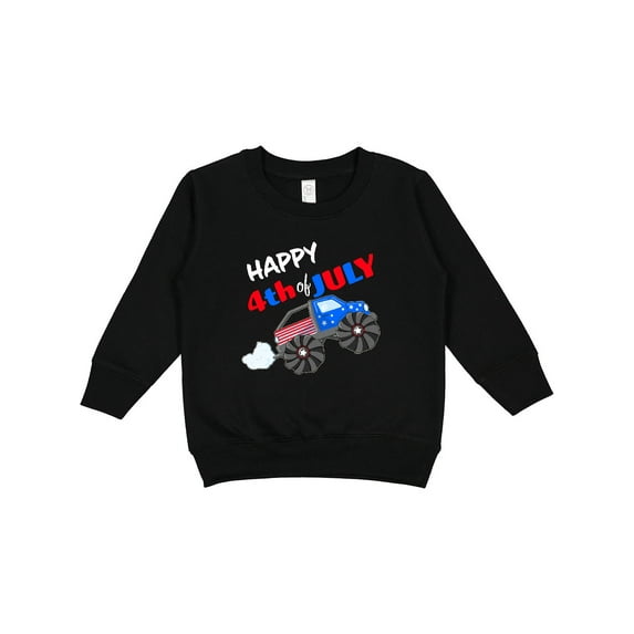 Inktastic Happy Fourth of July Monster Truck Toddler Sweatshirt