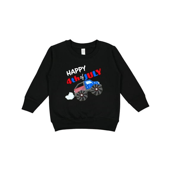 Inktastic Happy Fourth of July Monster Truck Toddler Sweatshirt