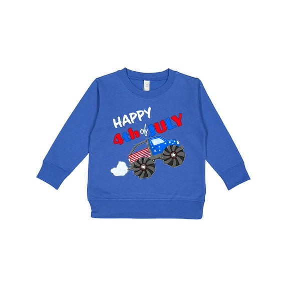 Inktastic Happy Fourth of July Monster Truck Toddler Sweatshirt