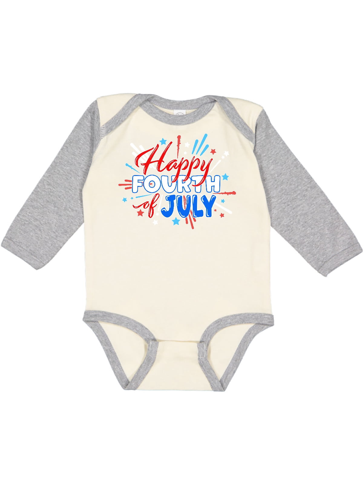 Baby 1st New Year Romper | Fireworks Print Long Sleeve Bodysuit For 0-18 Months