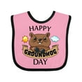 thumbnail image 1 of Inktastic Happy Groundhog Day Cute Boys or Girls Baby Bib, 1 of 4