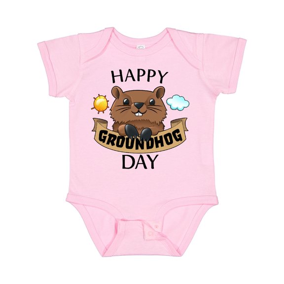 Inktastic Happy Groundhog Day Cute Boys or Girls Baby Bodysuit