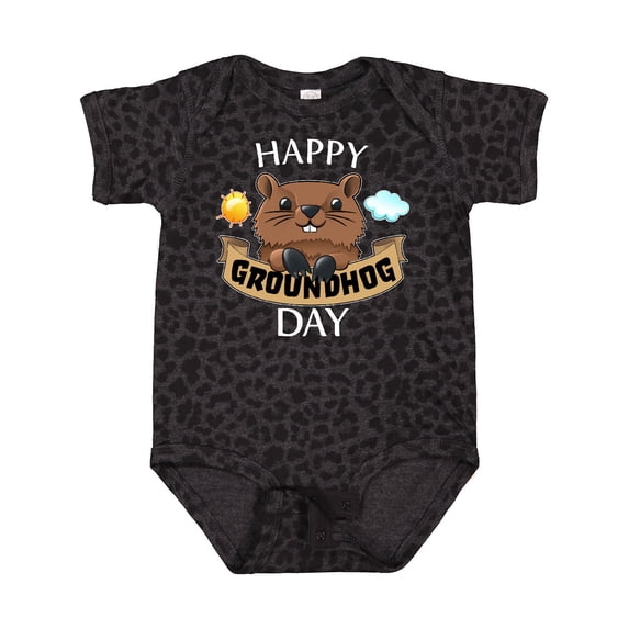 Inktastic Happy Groundhog Day- Cute Boys or Girls Baby Bodysuit