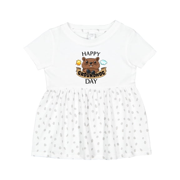 Inktastic Happy Groundhog Day Cute Girls Baby Dress