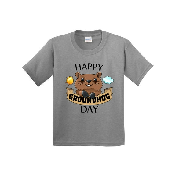 Inktastic Happy Groundhog Day Cute Youth T-Shirt