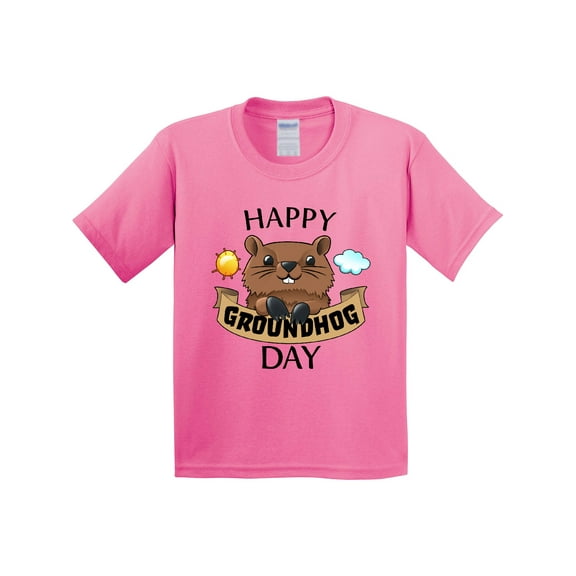 Inktastic Happy Groundhog Day Cute Youth T-Shirt