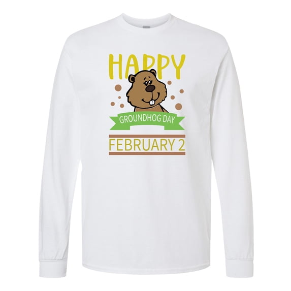 Inktastic Happy Groundhog Day February 2 Long Sleeve T-Shirt