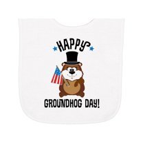Inktastic Happy Groundhog Day February Baby Terry Cloth Bib