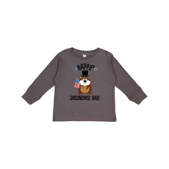 Inktastic Happy Groundhog Day February Boys or Girls Long Sleeve Toddler T-Shirt