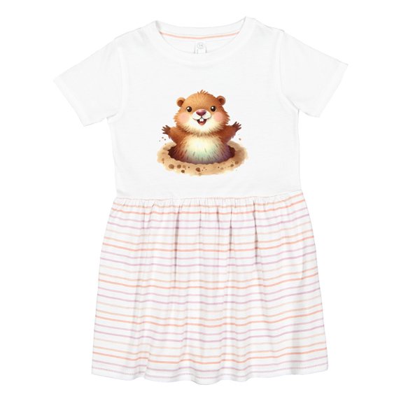 Inktastic Happy Groundhog Girls Toddler Dress