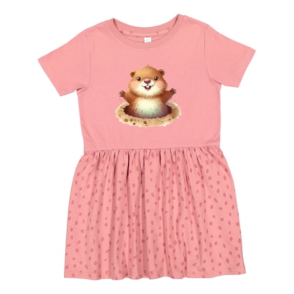Inktastic Happy Groundhog Girls Toddler Dress