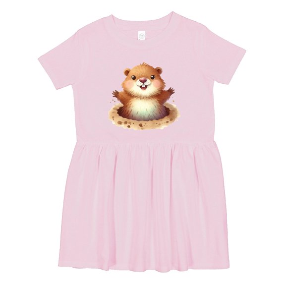 Inktastic Happy Groundhog Girls Toddler Dress