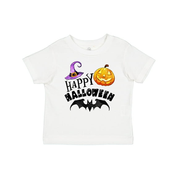 Inktastic Happy Halloween Bat, Witch Hat, Jack O Lantern Boys or Girls Baby T-Shirt