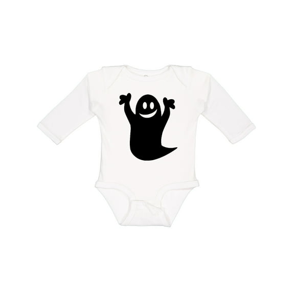 Inktastic Happy Halloween Cute Ghost Boys or Girls Long Sleeve Baby Bodysuit