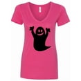 thumbnail image 1 of Inktastic Happy Halloween Cute Ghost Women's V-Neck T-Shirt, 1 of 5