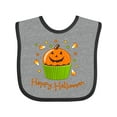 thumbnail image 1 of Inktastic Happy Halloween- Cute Pumpkin Cupcake Boys or Girls Baby Bib, 1 of 4