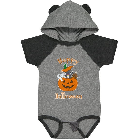 Inktastic Happy Halloween Kittens in Pumpkin Boys or Girls Baby Bodysuit