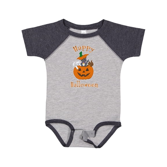 Inktastic Happy Halloween Kittens in Pumpkin Boys or Girls Baby Bodysuit