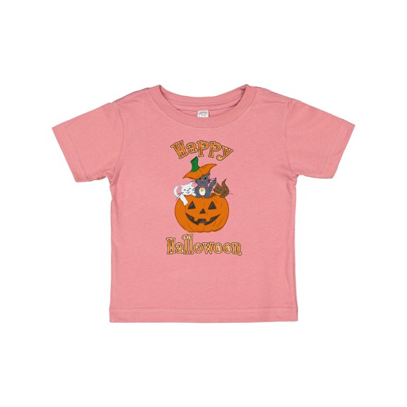 Inktastic Happy Halloween Kittens in Pumpkin Boys or Girls Baby T-Shirt
