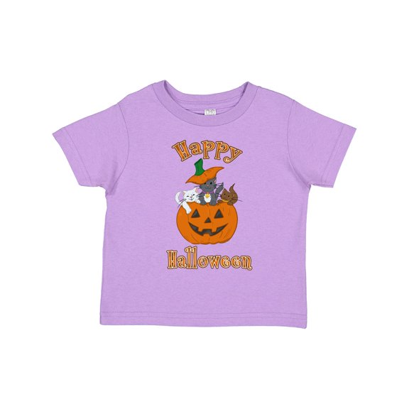 Inktastic Happy Halloween Kittens in Pumpkin Boys or Girls Toddler T-Shirt