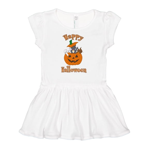 Inktastic Happy Halloween Kittens in Pumpkin Girls Baby Dress