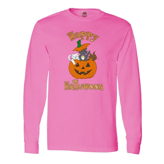 Inktastic Happy Halloween Kittens in Pumpkin Long Sleeve T-Shirt