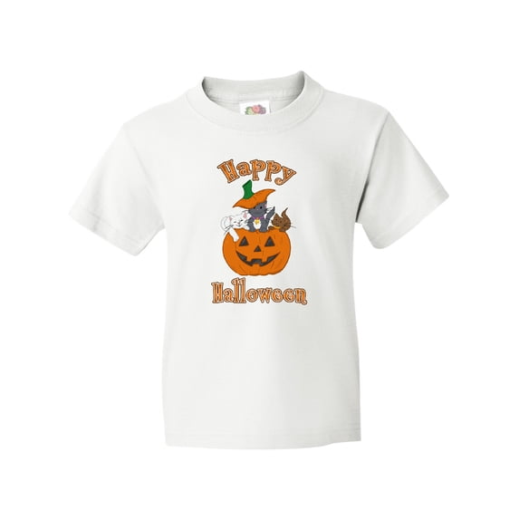 Inktastic Happy Halloween Kittens in Pumpkin Youth T-Shirt