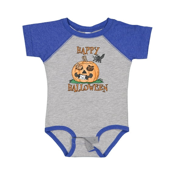 Inktastic Happy Halloween Kittens in a Pumpkin Boys or Girls Baby Bodysuit
