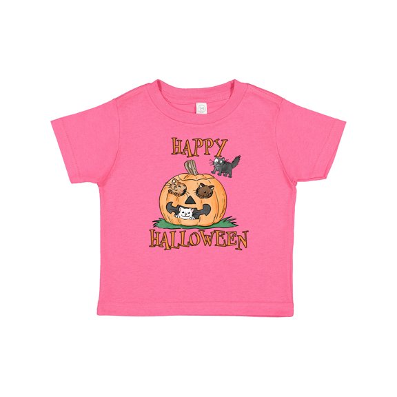 Inktastic Happy Halloween Kittens in a Pumpkin Boys or Girls Baby T-Shirt