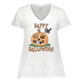 thumbnail image 1 of Inktastic Happy Halloween Kittens in a Pumpkin Women's Plus Size V-Neck T-Shirt, 1 of 5