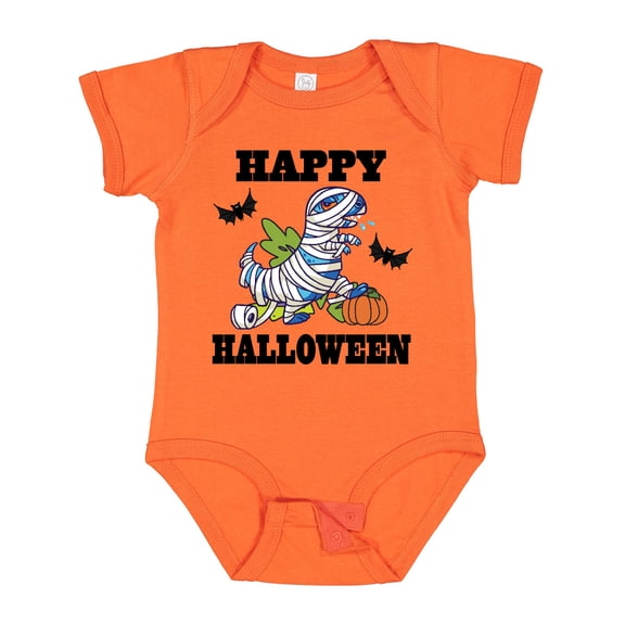 Inktastic Happy Halloween Mummy Dinosaur Boys or Girls Baby Bodysuit
