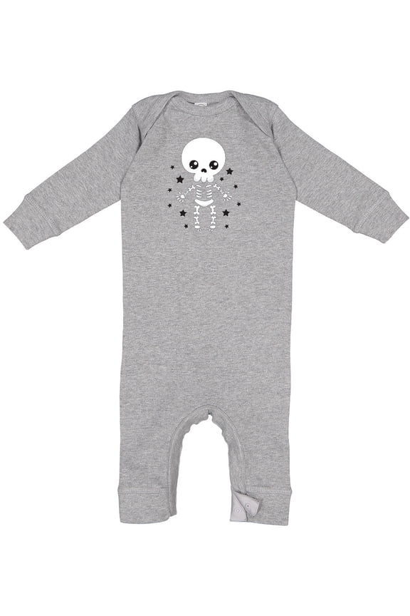 Happy Halloween Spooky Skeleton and Stars Baby Romper Coveralls