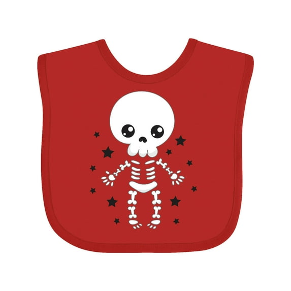 Inktastic Happy Halloween Spooky Skeleton and Stars Boys or Girls Baby Bib
