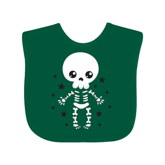 Inktastic Happy Halloween Spooky Skeleton and Stars Boys or Girls Baby Bib