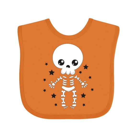 Inktastic Happy Halloween Spooky Skeleton and Stars Boys or Girls Baby Bib