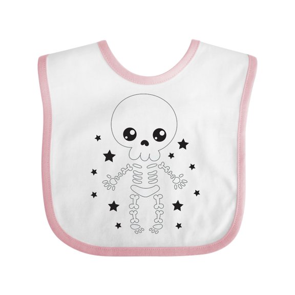 Inktastic Happy Halloween Spooky Skeleton and Stars Boys or Girls Baby Bib