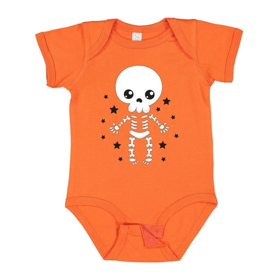 Inktastic Happy Halloween Spooky Skeleton and Stars Boys or Girls Baby Bodysuit