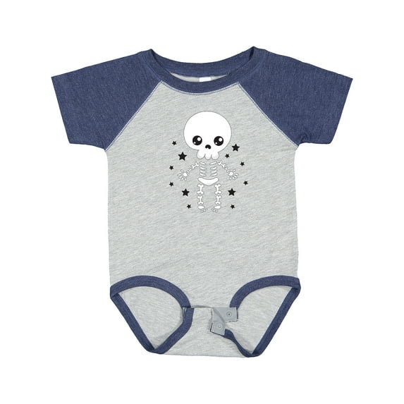 Inktastic Happy Halloween Spooky Skeleton and Stars Boys or Girls Baby Bodysuit