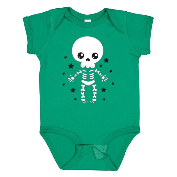 Inktastic Happy Halloween Spooky Skeleton and Stars Boys or Girls Baby Bodysuit