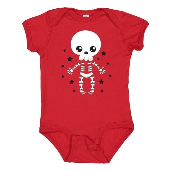 Inktastic Happy Halloween Spooky Skeleton and Stars Boys or Girls Baby Bodysuit