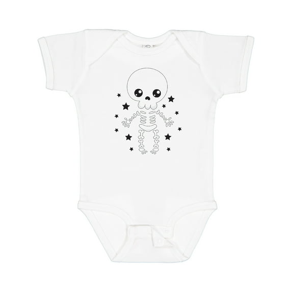 Inktastic Happy Halloween Spooky Skeleton and Stars Boys or Girls Baby Bodysuit