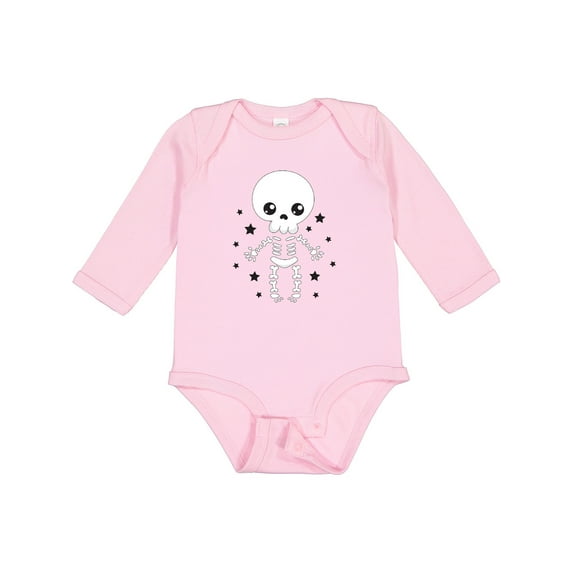 Inktastic Happy Halloween Spooky Skeleton and Stars Boys or Girls Long Sleeve Baby Bodysuit