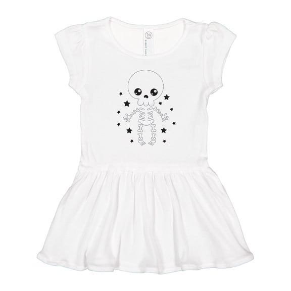 Inktastic Happy Halloween Spooky Skeleton and Stars Girls Toddler Dress