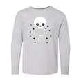 thumbnail image 1 of Inktastic Happy Halloween Spooky Skeleton and Stars Long Sleeve Youth T-Shirt, 1 of 5