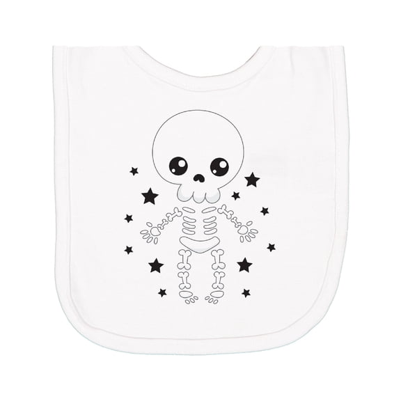 Inktastic Happy Halloween Spooky Skeleton and Stars Newborn Bib