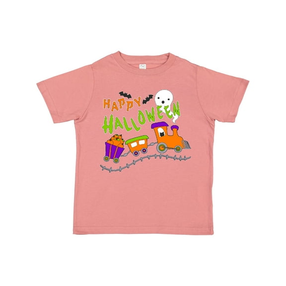 Inktastic Happy Halloween Train with Pumpkins, Bats, Cat,and Ghost Boys or Girls Toddler T-Shirt